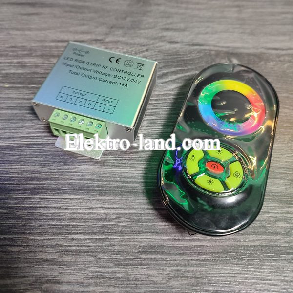 Контроллер для RGB ленты RF радио 12 Вольт  18А сенсорный пульт черный AVT